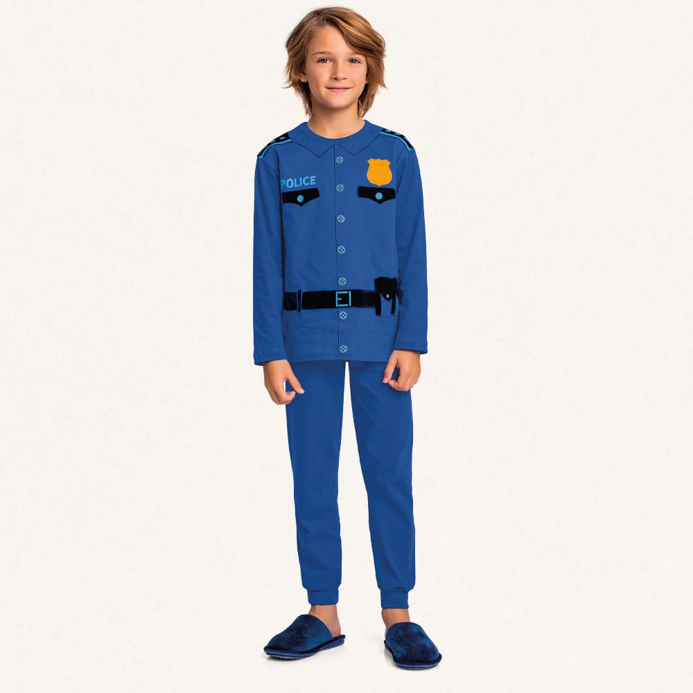 Pijama Algodón Policía Brilla en la Oscuridad – Tu Regalo Py