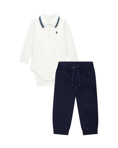 Conjunto OM Body Polo Marfil