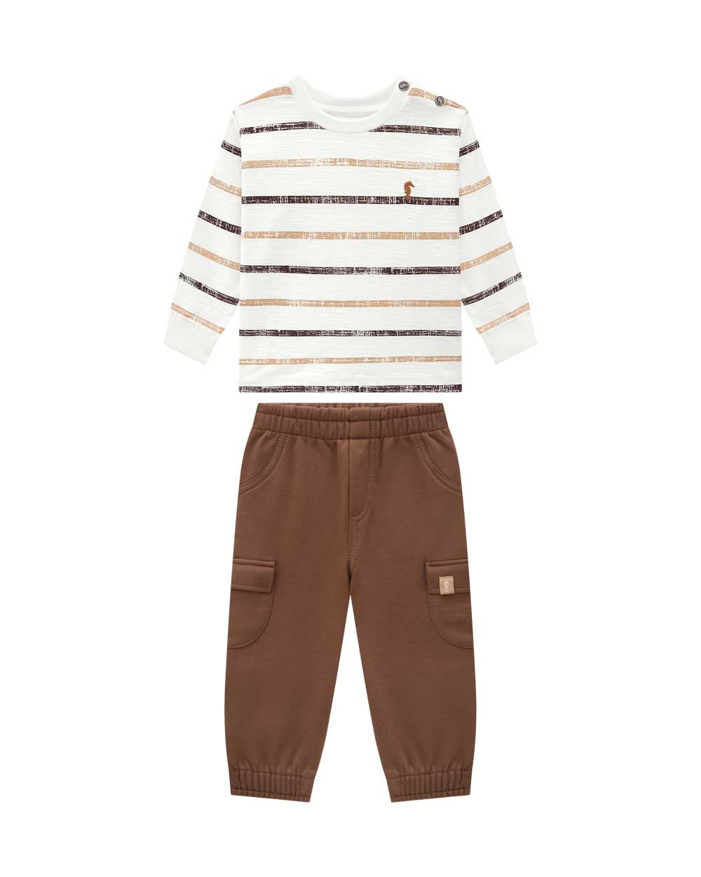 Conjunto OM Rayas Marron