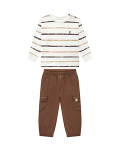 Conjunto OM Rayas Marron