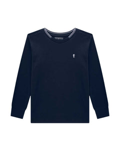 Remera OM Azul Cuello Rayas