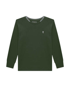 Remera OM Verde Cuello Rayas