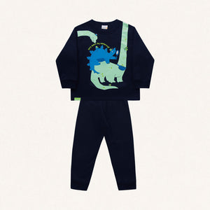 Conjunto Dino Azul Marino