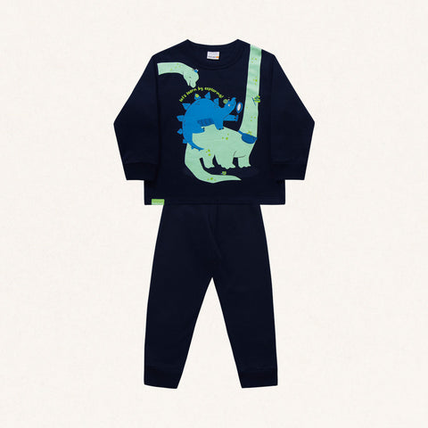Conjunto Dino Azul Marino
