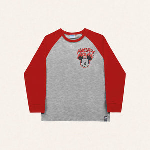 Remera Mickey Roja Gris