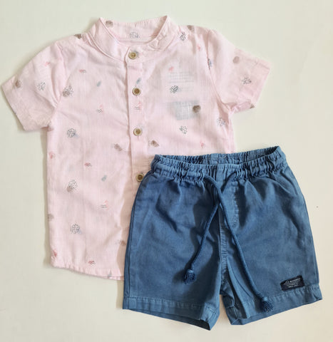 Conjunto Camisa Onda Marinha bebe