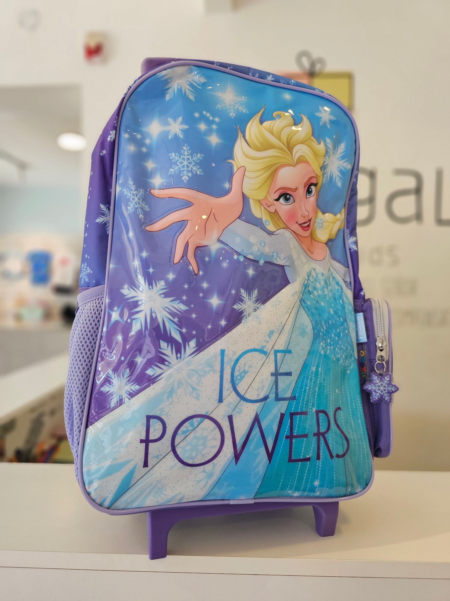 Mochila Con Rueditas Frozen Celeste