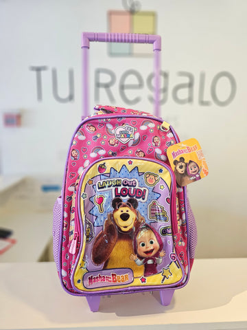 Mochila Masha y El Oso con Rueditas
