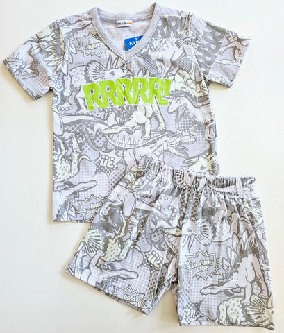 Pijama Dino Roar Gris