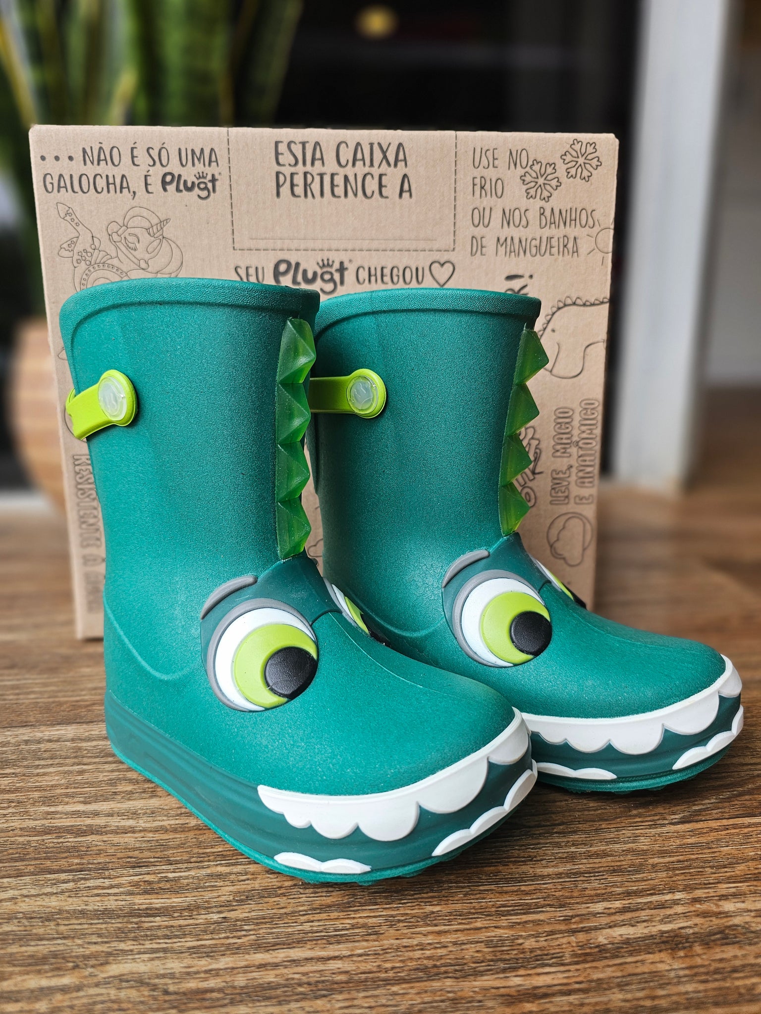Botita Lluvia Dino Verde