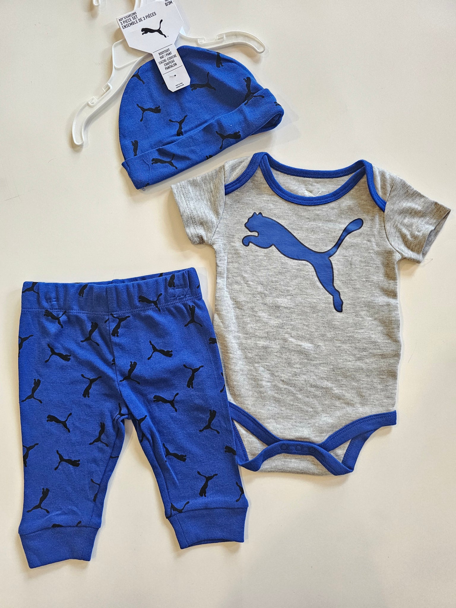 Set Puma Azul Gris bebe