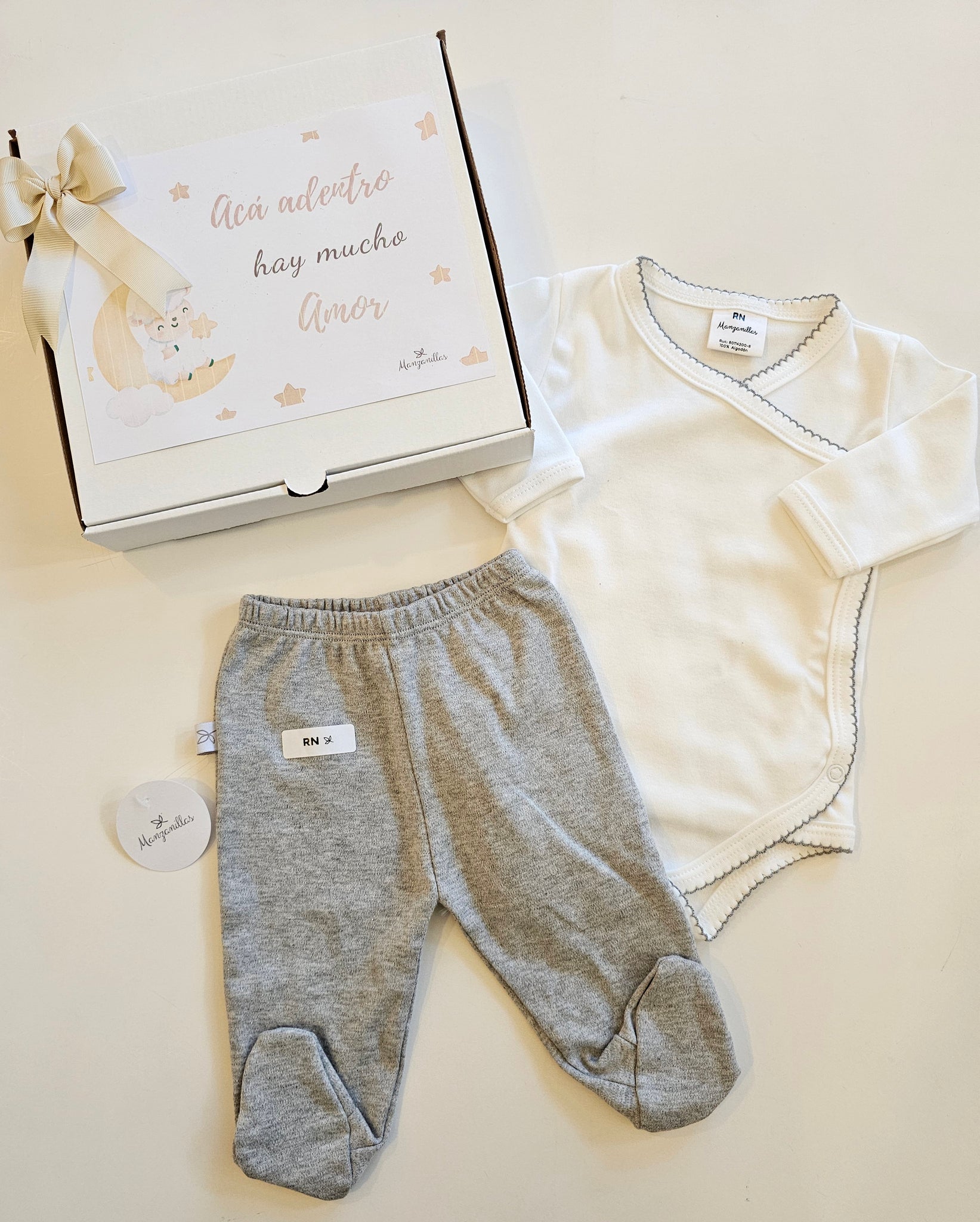 Conjunto Body Marfil Gris bebe