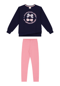 Conjunto Moño Azul Rosa