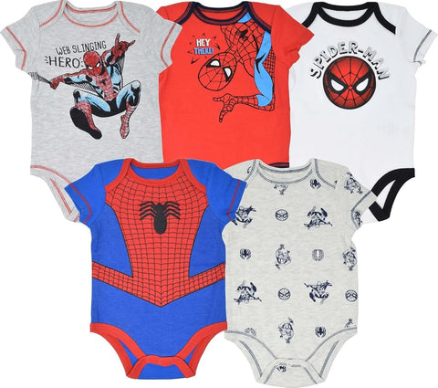 Pack x5 Bodys Spiderman bebe