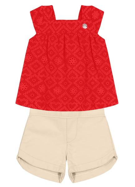 Conjunto Rojo Beige beba