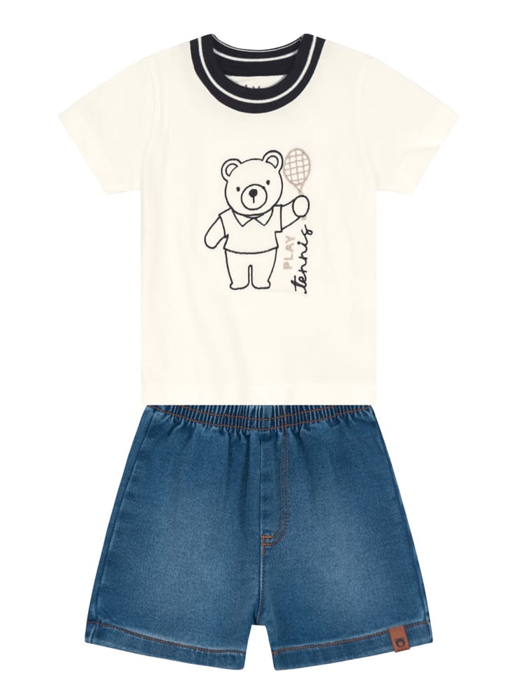 Conjunto Osito Blanco bebe