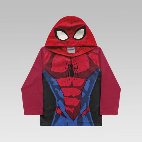 Remera con capucha Spiderman Rojo
