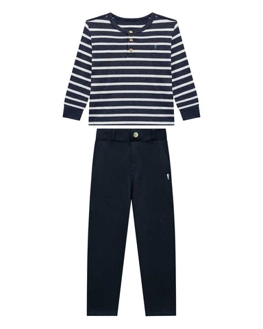 Conjunto OM Rayas Azul
