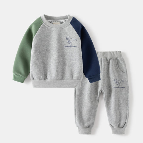 Conjunto Moleton Dino Gris