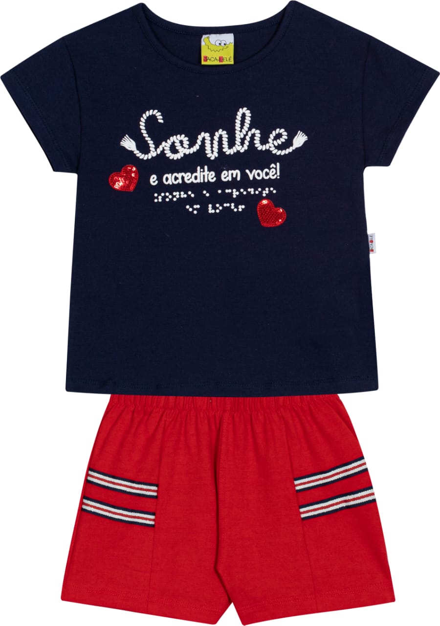 Conjunto Azul Corazones