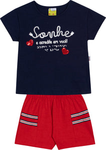 Conjunto Azul Corazones
