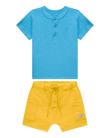 Conjunto OM Celeste Amarillo