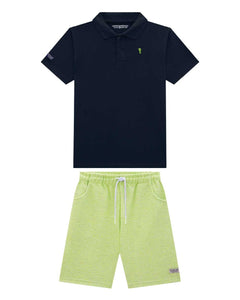 Conjunto OM Polo Azul Verde