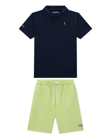 Conjunto OM Polo Azul Verde
