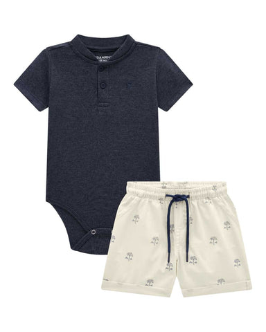 Conjunto OM Body Azul Palmeras