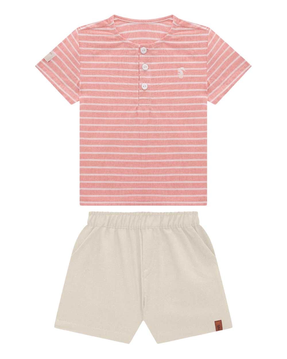 Conjunto OM Rayas Salmon