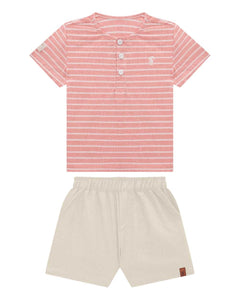 Conjunto OM Rayas Salmon