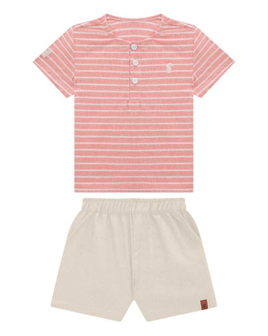 Conjunto OM Rayas Salmon