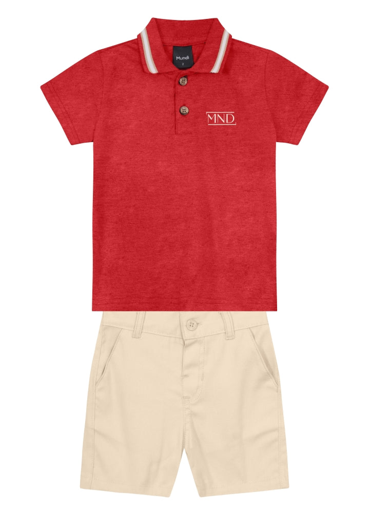 Conjunto Polo Rojo Mundi