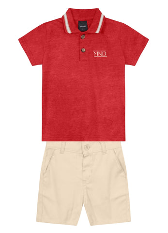 Conjunto Polo Rojo Mundi