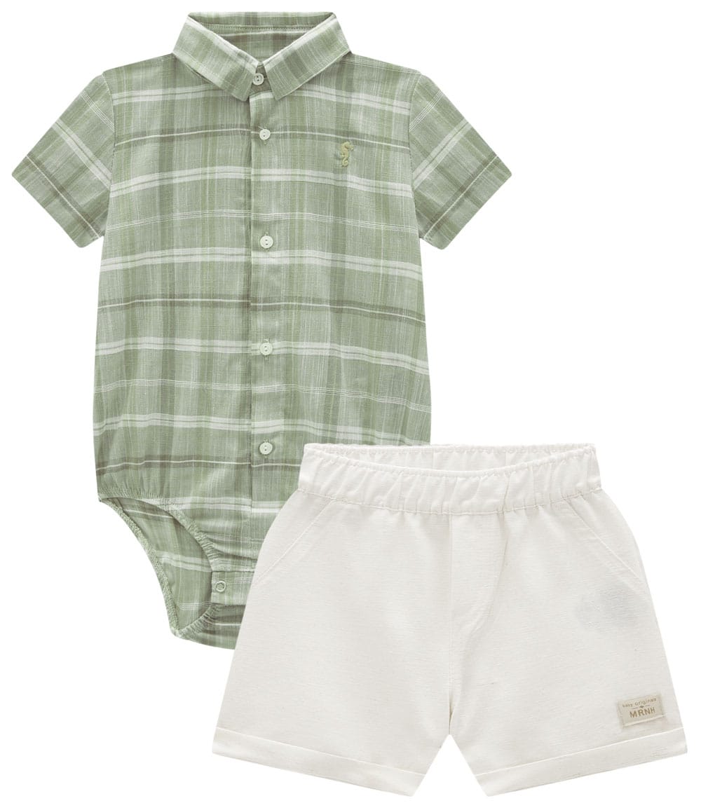 Conjunto OM Body Cuadritos Verde