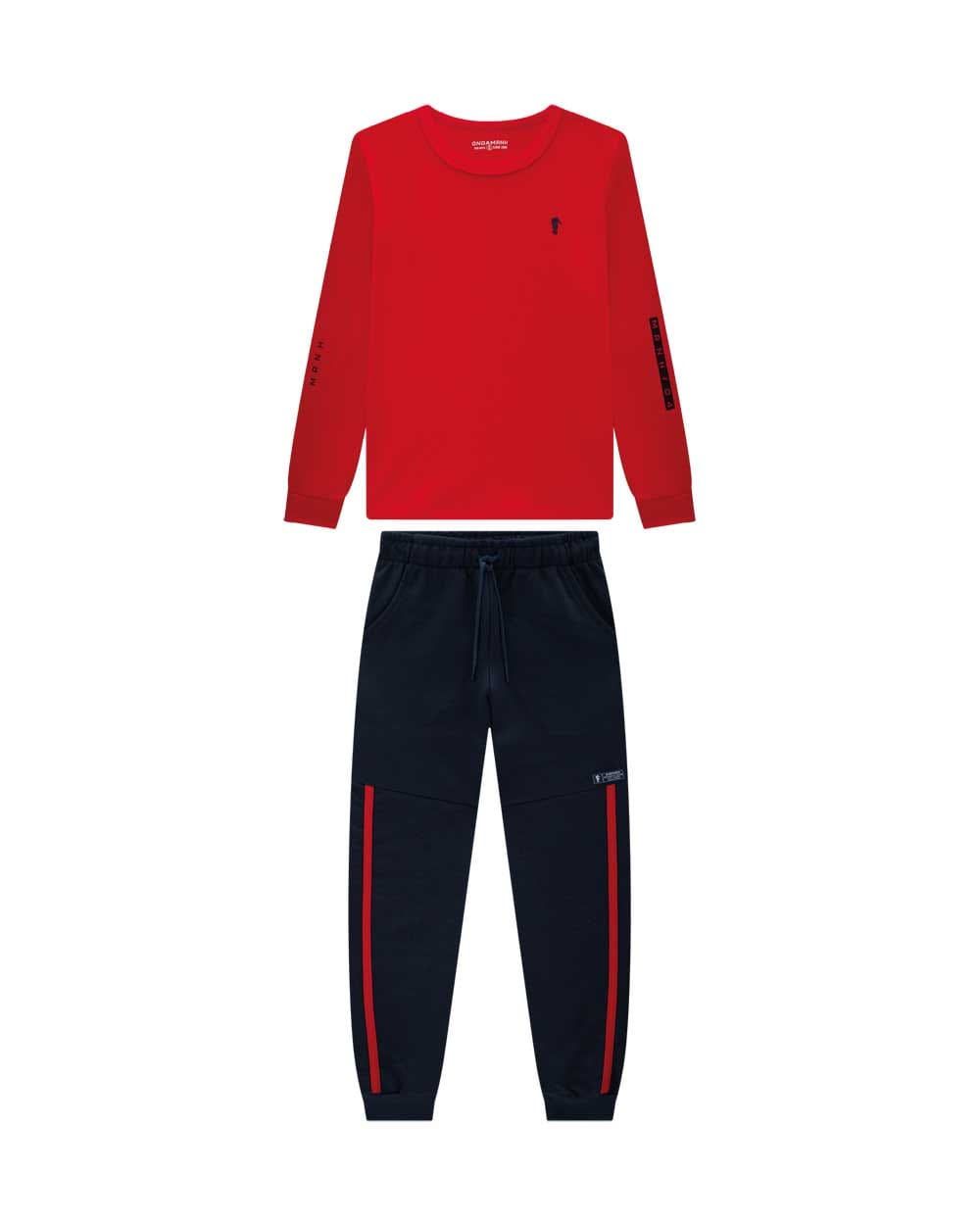 Conjunto OM Rojo Pant Azul Marino