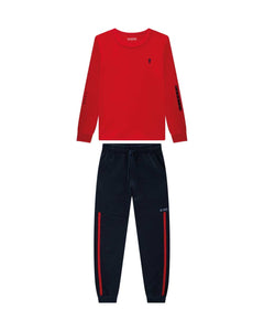 Conjunto OM Rojo Pant Azul Marino