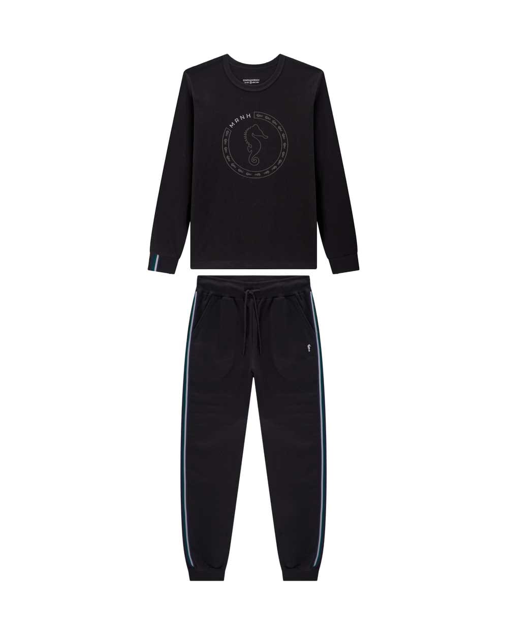 Conjunto OM Negro Franjas
