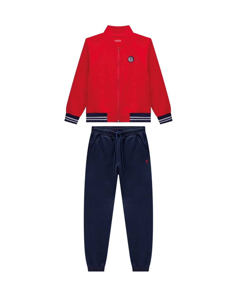 Conjunto OM Campera Rojo Azul