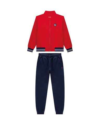 Conjunto OM Campera Rojo Azul