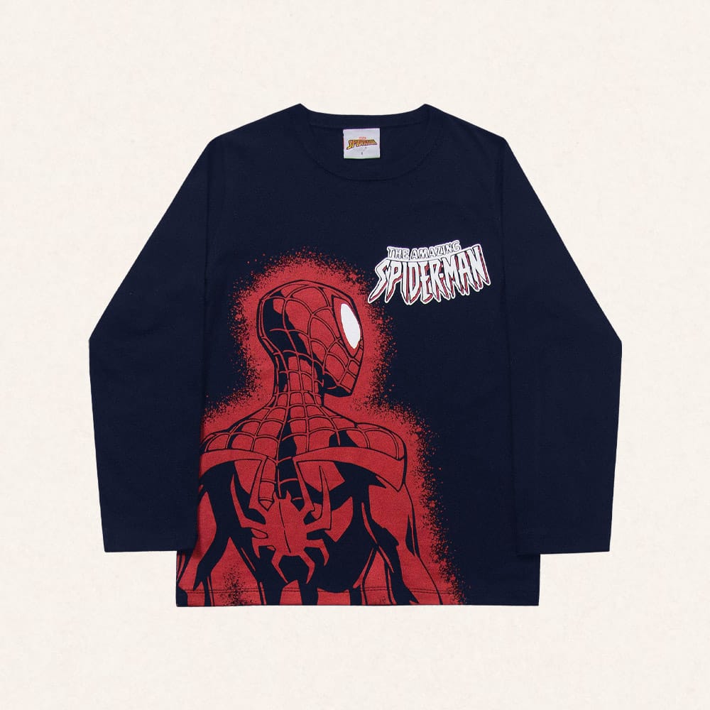 Remera Algodon Spiderman Azul