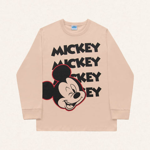 Remera Algodon Mickey Beige