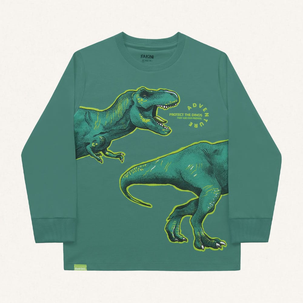 Remera Algodón Dino Verde