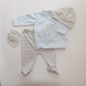 Set Hola Mundo Celeste Rayas bebe