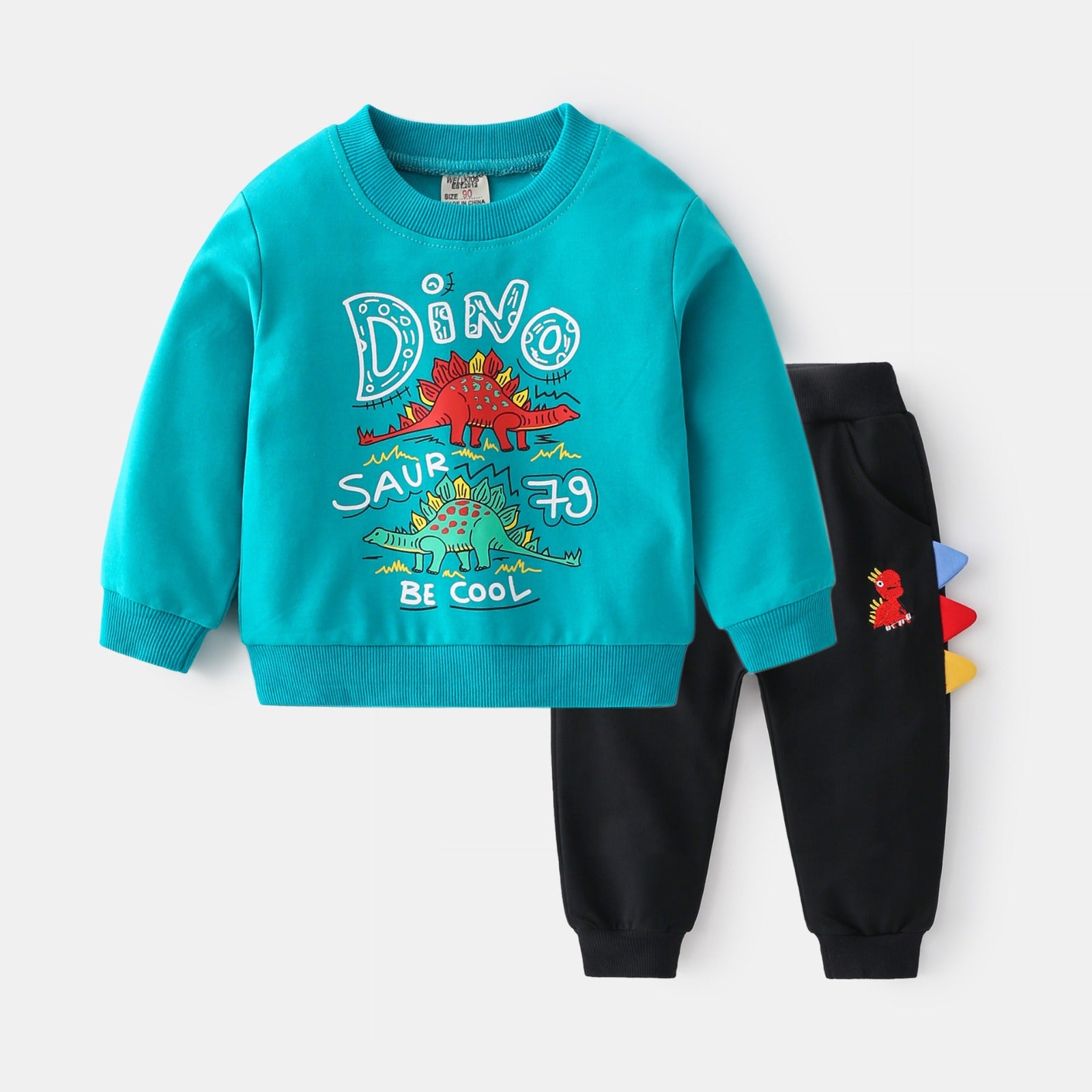 Conjunto Moleton Dino Turquesa