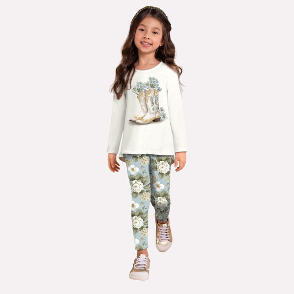 Conjunto Flores Celeste Nena