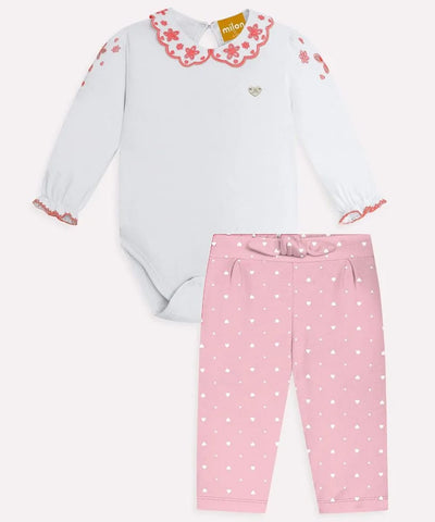 Conjunto Blanco Rosa beba