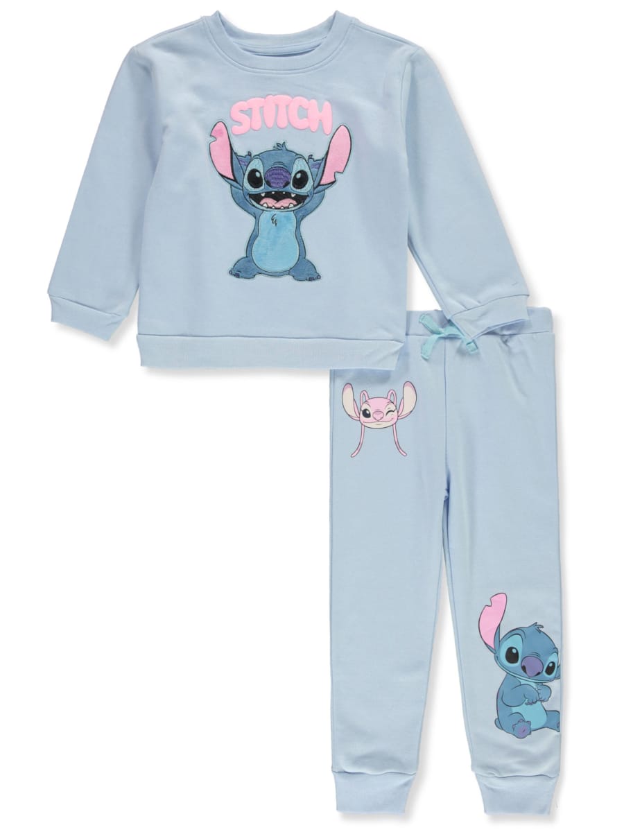 Conjunto Stitch Letras Celeste