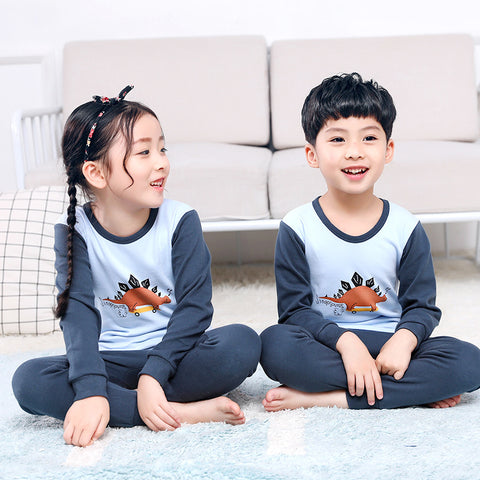 Pijama Algodón Dino Celeste