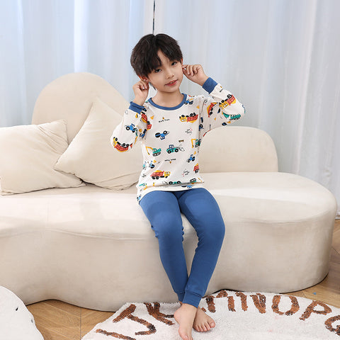 Pijama Algodón Camiones Blanco